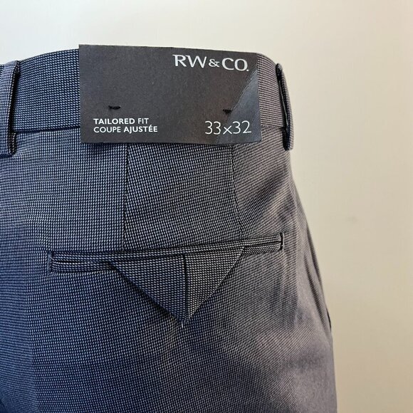 RW & CO Men's Blue Easy Care Tailored Fit Dress Pants - Size 35W x 32L - NWT $69 - Picture 4 of 6